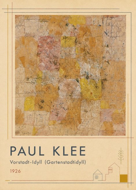 Paul Klee Vorstadt-idyll (Gartenstadtidyll) No1 - Poster
