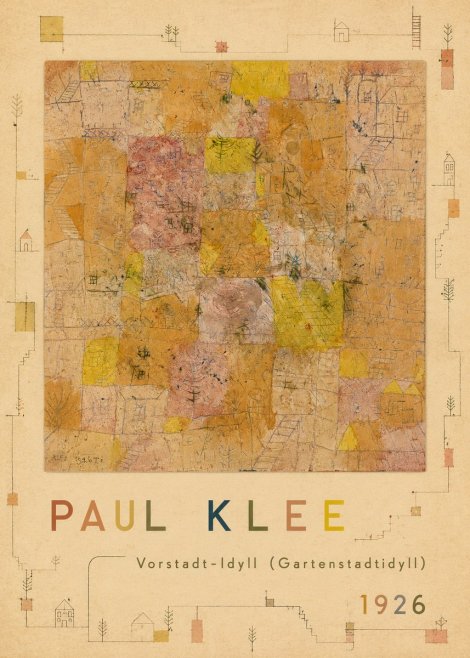 Paul Klee Vorstadt-idyll (Gartenstadtidyll) No6 - Poster