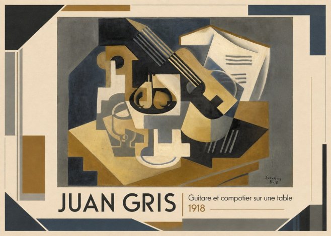 Juan Gris Guitare Et Compotier Sur Une Table No1 - Poster