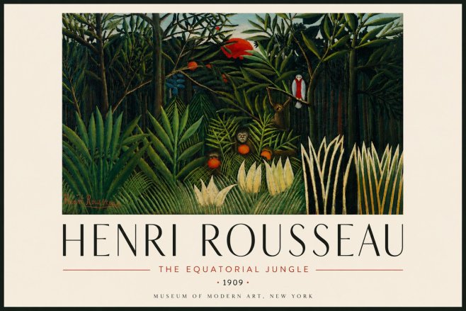 Rousseau The Equatorial Jungle I No5 - Poster