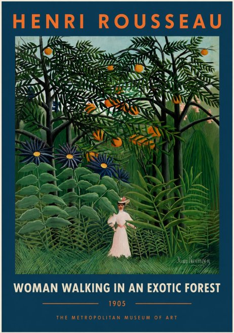Rousseau Woman Walking in an Exotic Forest No5 - Poster