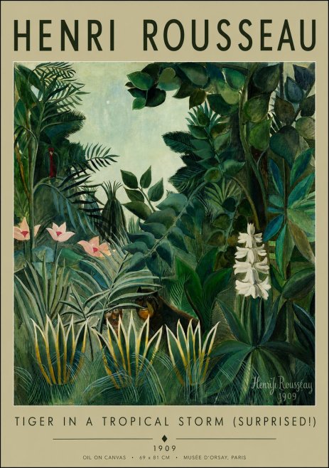 Rousseau Tiger in a Tropical Storm (Surprised!) No2 - Poster
