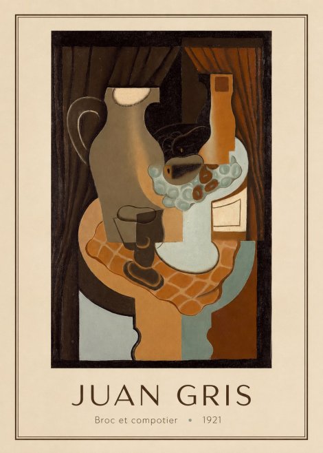 Juan Gris Broc Et Compotier No3 - Poster
