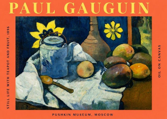 Paul Gauguin Still Life with Teapot and Fruit, 1896 No2 - Poster