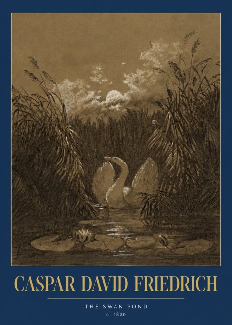 Caspar David Friedrich The Swan Pond No2 - Poster