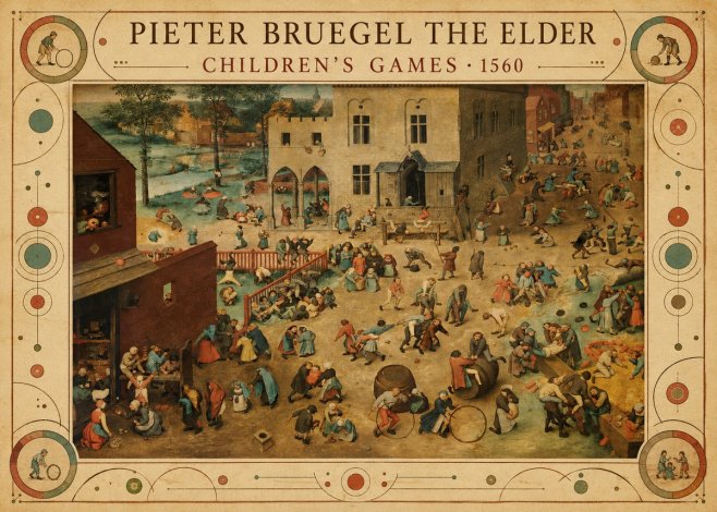 Pieter Bruegel Children's Games I No5 - Poster