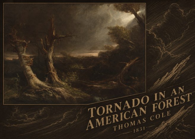 Thomas Cole Tornado in an American Forest No5 - Poster
