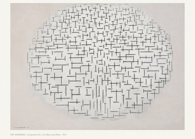 Piet Mondrian Composition 10 in Black and White No6 - Poster