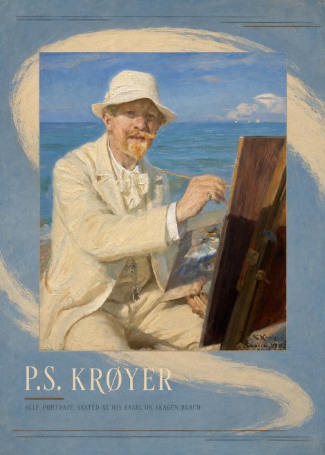 P.S. Krøyer Self-portrait, Seated at His Easel on Skagen Beach No3 - Poster