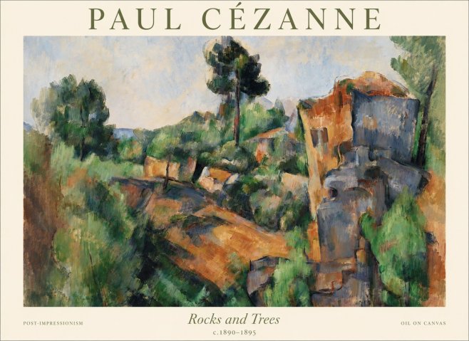Paul Cézanne Rocks and Trees I No1 - Poster