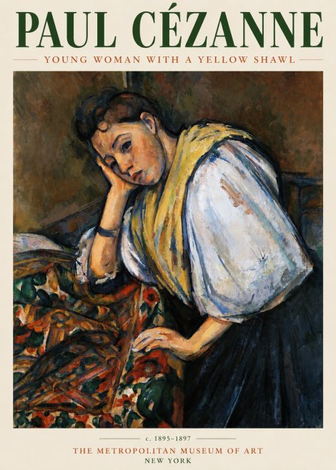Paul Cézanne Young Woman with a Yellow Shawl No3 - Poster