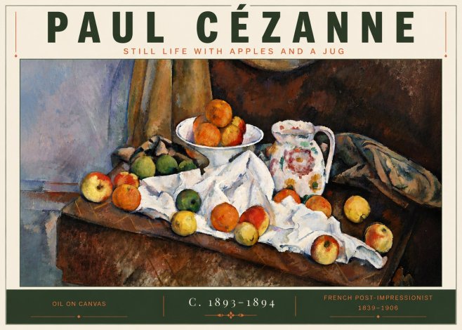 Paul Cézanne Still Life with Apples and a Jug No6 - Poster
