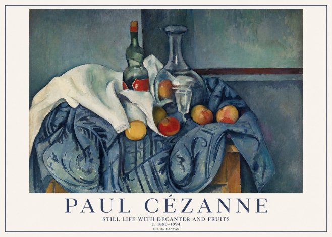 Paul Cézanne Still Life with Decanter and Fruits No1 - Poster