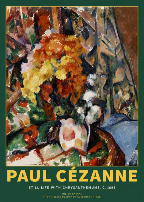 Paul Cézanne Still Life with Chrysanthemums No2 - Poster