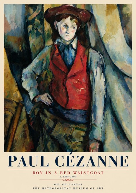 Paul Cézanne Boy in a Red Waistcoat No3 - Poster