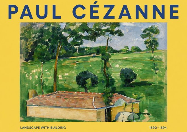 Paul Cézanne Landscape with Building No2 - Poster