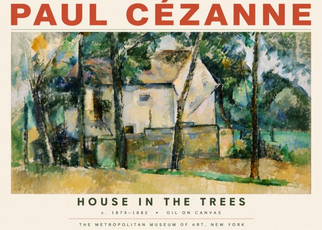 Paul Cézanne House in the Trees No3 - Poster