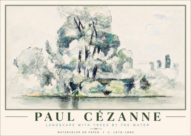 Paul Cézanne Landscape with Trees by the Water No6 - Poster