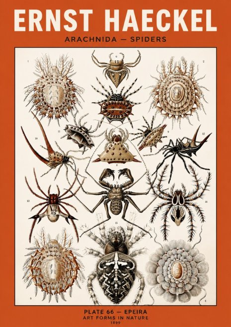 Ernst Haeckel Arachnida — Spiders No5 - Poster
