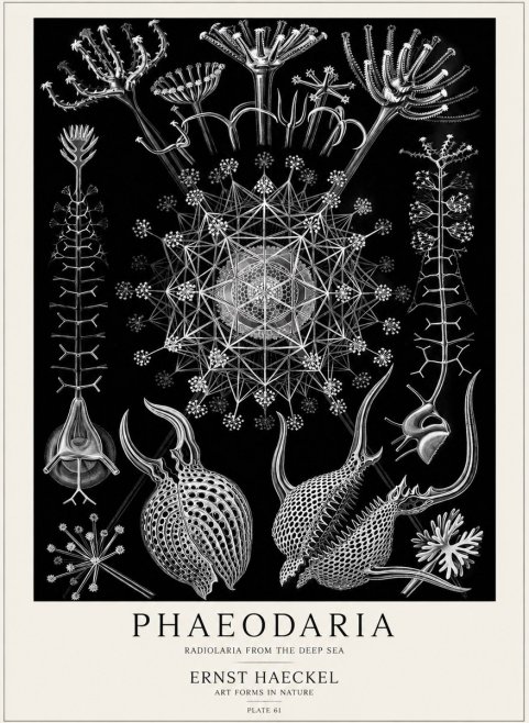 Ernst Haeckel Phaeodaria Radiolarians - Plate 61 No5 - Poster