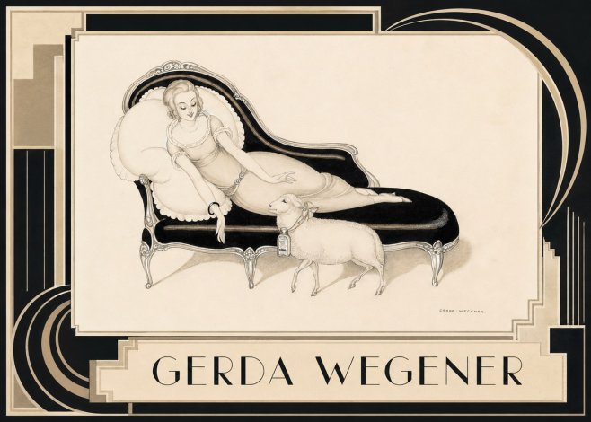 Gerda Wegener Lady with Lamb No5 - Poster