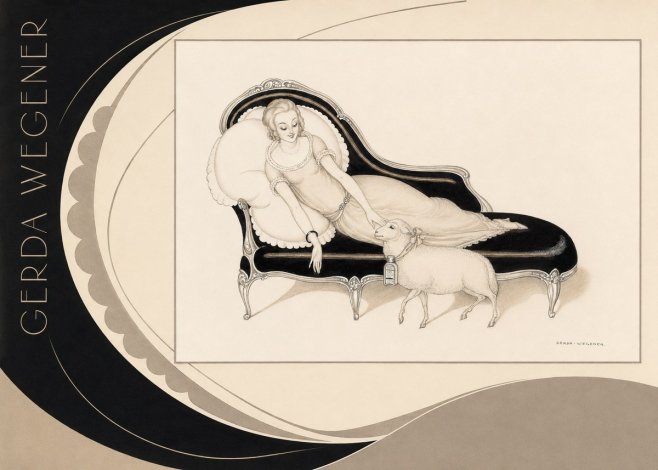 Gerda Wegener Lady with Lamb No6 - Poster