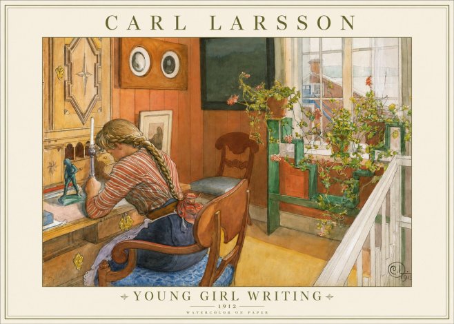 Carl Larsson Young Girl Writing No1 - Poster