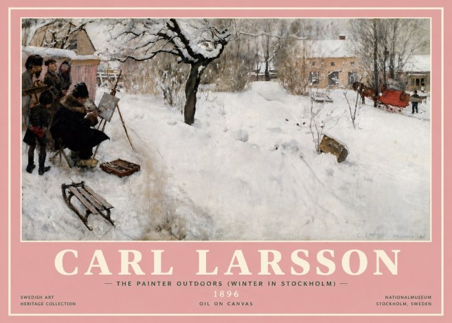 Carl Larsson The Painter Outdoors (Winter in Stockholm) No5 - Poster