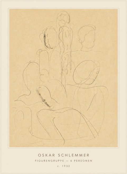 Oskar Schlemmer Figurengruppe - 6 Personen No4 - Poster
