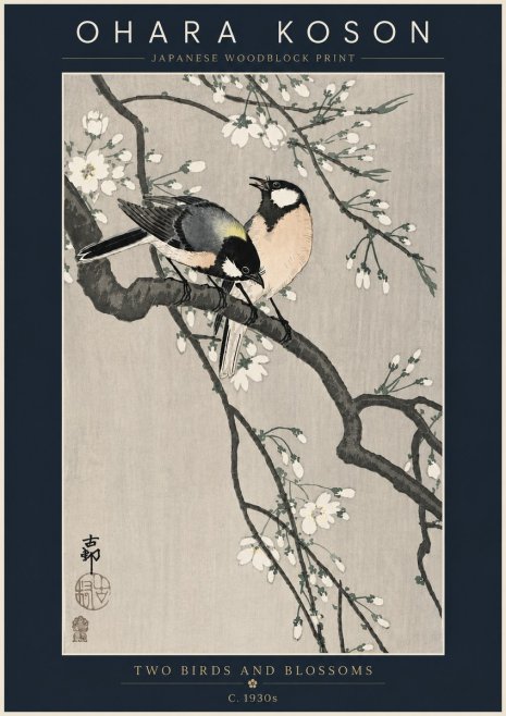 Ohara Koson Two Birds and Blossoms I No6 - Poster