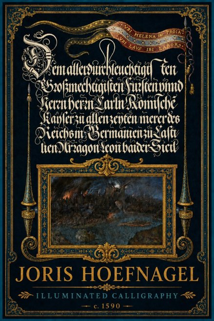 Joris Hoefnagel Illuminated Calligraphy No5 - Poster