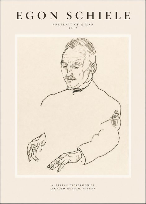 Schiele Portrait of a Man No1 - Poster