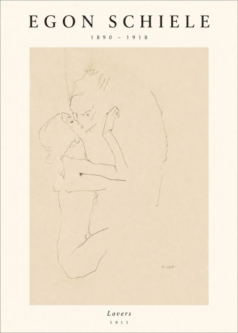 Schiele Lovers No1 - Poster