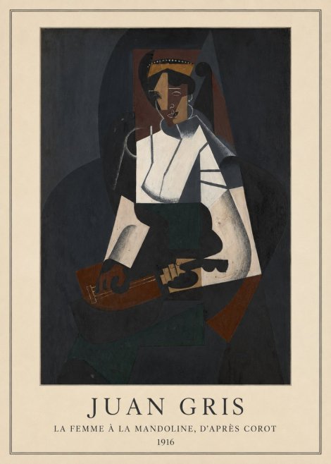 Juan Gris La Femme À La Mandoline, D'après Corot No4 - Poster