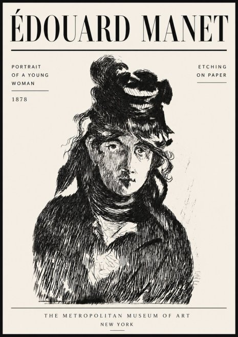 Édouard Manet Portrait of a Young Woman I No6 - Poster