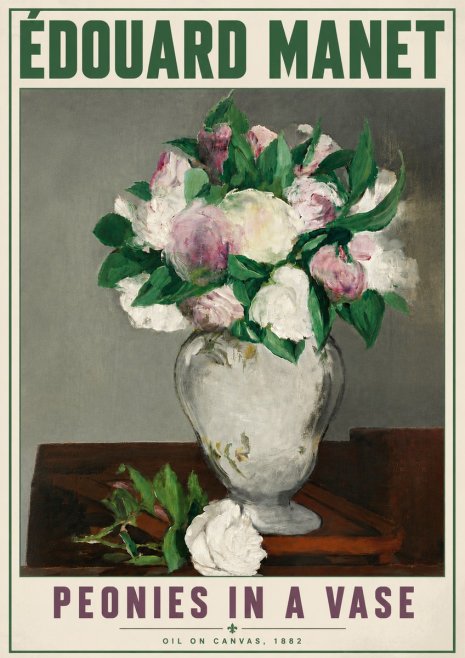 Édouard Manet Peonies in a Vase No6 - Poster