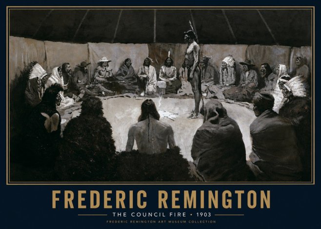 Frederic Remington The Council Fire II No5 - Poster