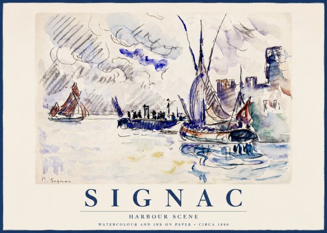 Signac Harbour Scene No6 - Poster