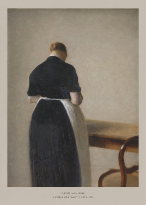 Vilhelm Hammershøi A Woman Seen from the Back No5 - Poster