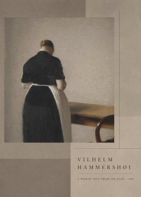Vilhelm Hammershøi A Woman Seen from the Back No6 - Poster