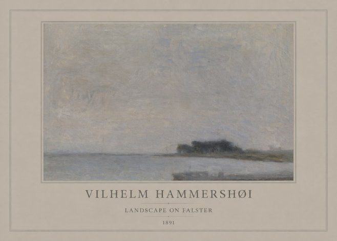 Vilhelm Hammershøi Landscape on Falster No4 - Poster