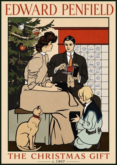Edward Penfield The Christmas Gift No3 - Poster