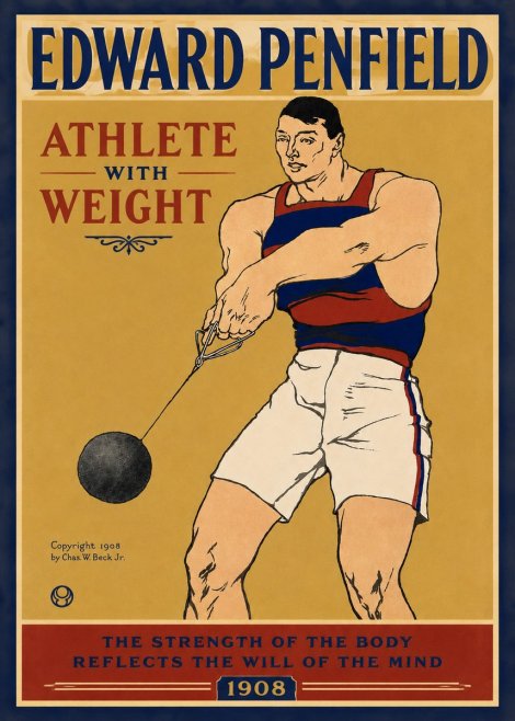 Edward Penfield Athlete with Weight No3 - Poster