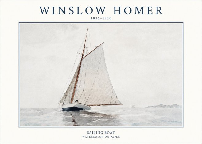 Winslow Homer Sailing Boat No1 - Poster