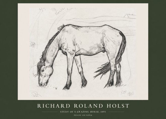 Richard Roland Holst Study of a Grazing Horse No2 - Poster