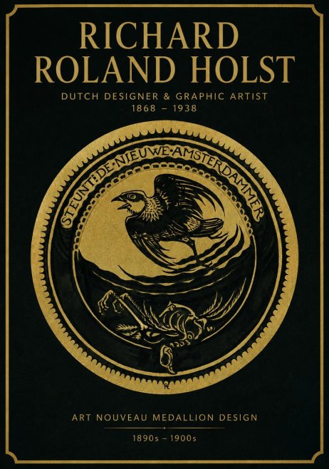 Richard Roland Holst Art Nouveau Medallion Design No2 - Poster