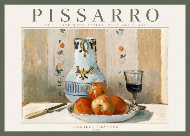 Pissarro Still Life with Apples, Jug and Glass No3 - Poster