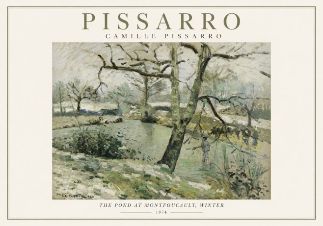 Pissarro The Pond at Montfoucault, Winter No1 - Poster
