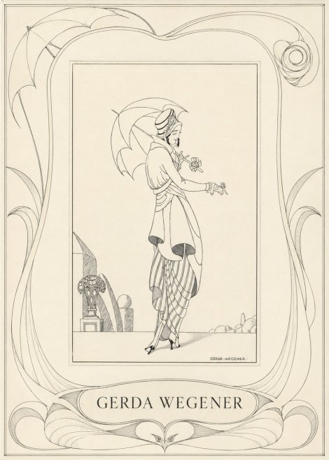 Gerda Wegener Elegant Figure with Parasol No3 - Poster