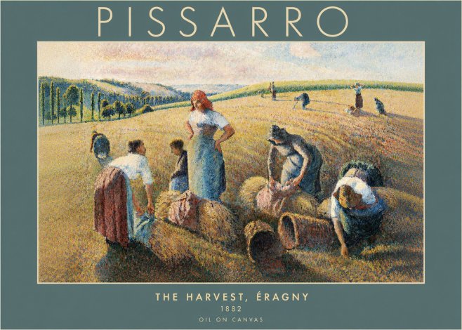 Pissarro The Harvest, Éragny No2 - Poster